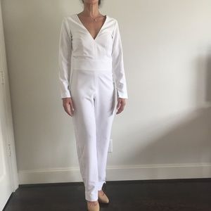 Retro 70's white jumpsuit overalls Sz. S